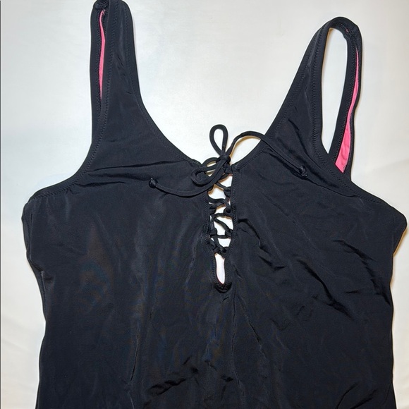 Victoria’s Secret Pink One-Piece Swimsuit Tie-Up Front Size Large - Picture 3 of 7